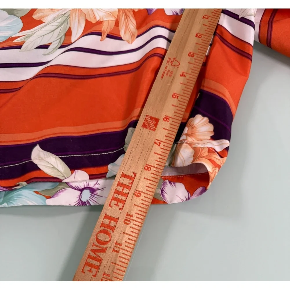 Tommy Bahama Relax Swim Trunks Mens L Orange Floral Tropical Print DadCore‎
